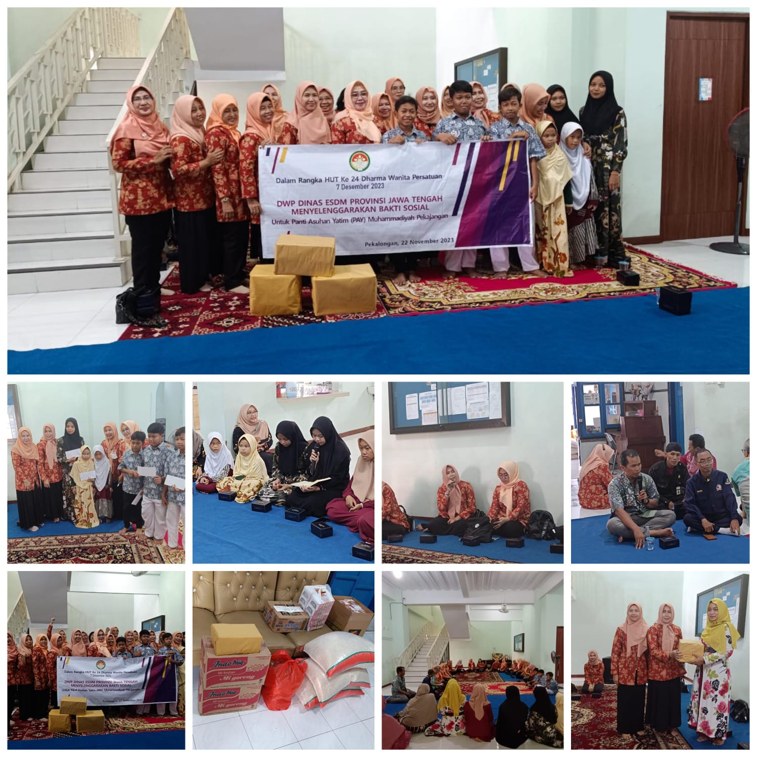 Kegiatan Bakti Sosial Untuk Panti Asuhan Yatim (PAY) Muhammadiyah Pekajangan Dalam Rangka Hari Ulang Tahun Dharma Wanita Persatuan Ke 24