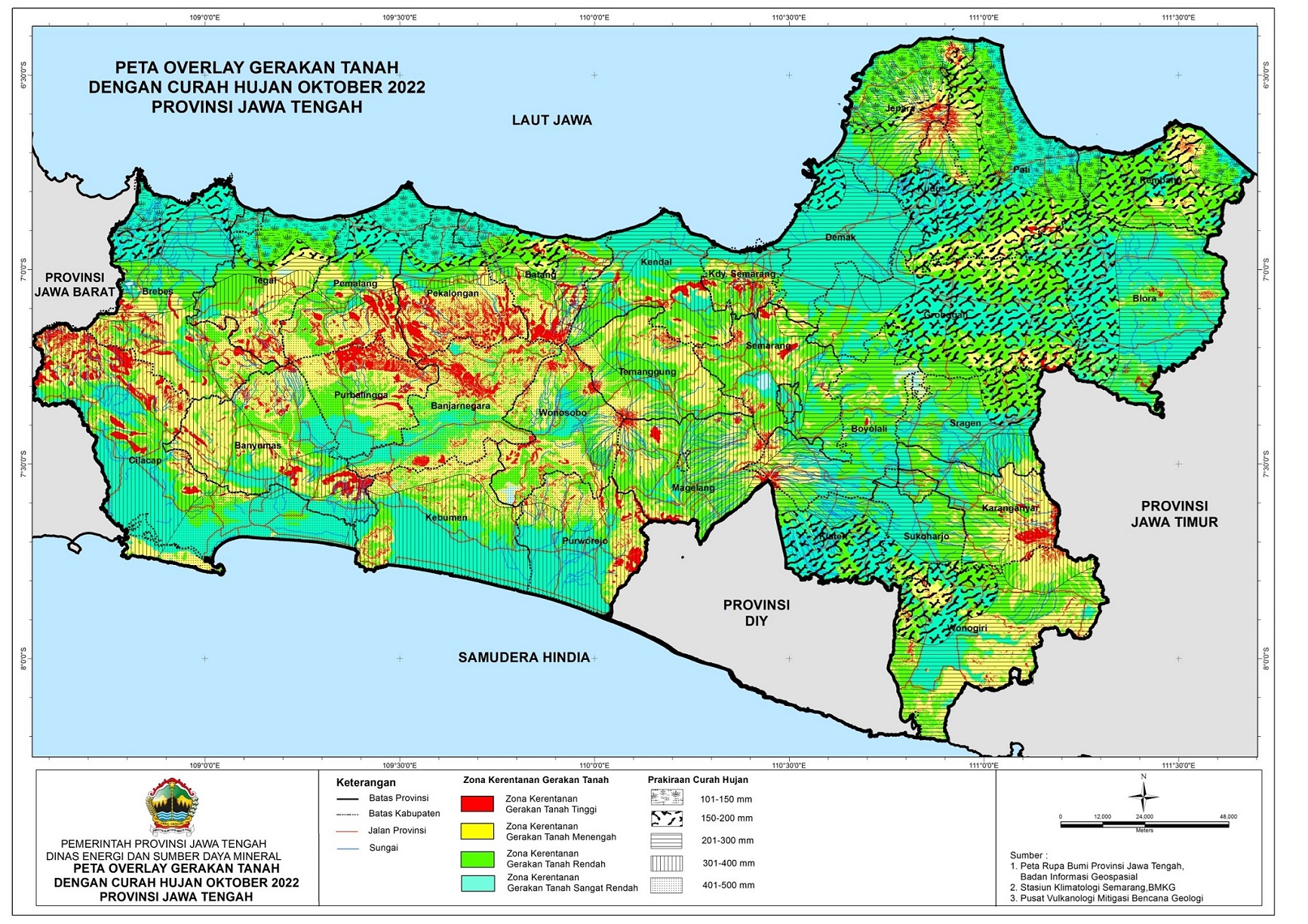Peringatan Dini & Antisipasi Bahaya Gerakan Tanah (Tanah Longsor) Bulan Oktober 2022
