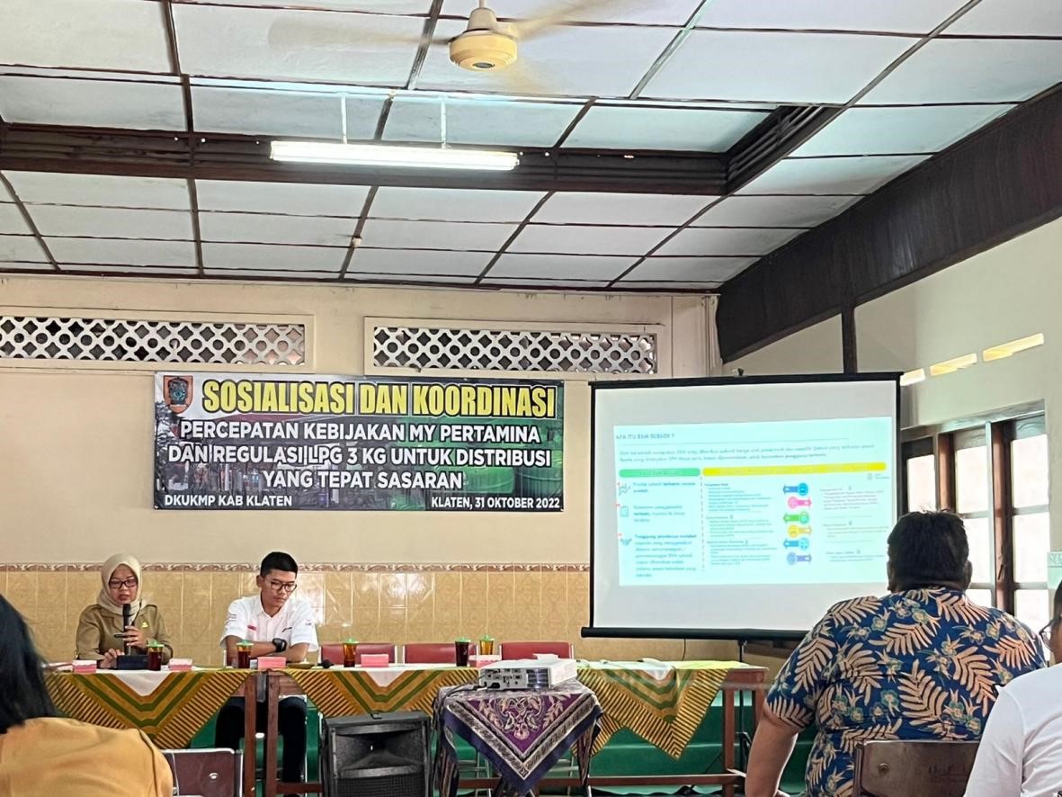 Dinas ESDM Provinsi Jawa Tengah sebagai Narasumber dalam Acara Sosialisasi dan Koordinasi Percepatan Kebijakan MyPertamina dan Regulasi LPG 3 Kg untuk Distribusi yang Tepat Sasaran 