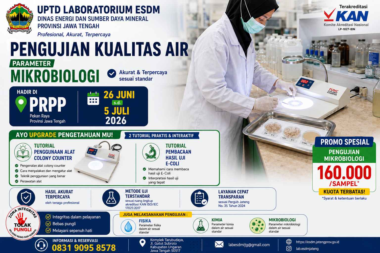 PENGUJIAN KUALITAS AIR PARAMETER MIKROBIOLOGI